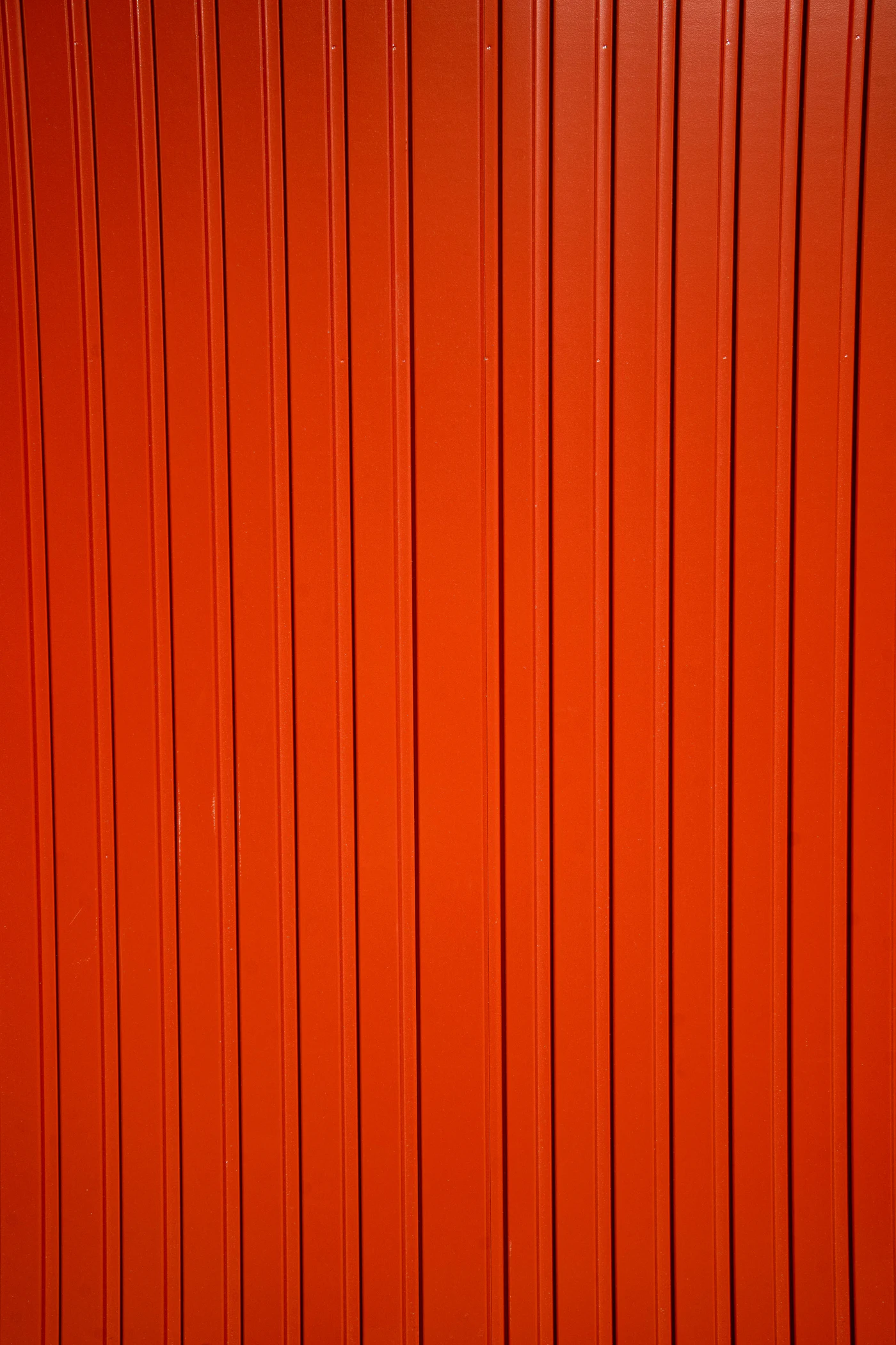 Ribbed metal sheeting, seen close up